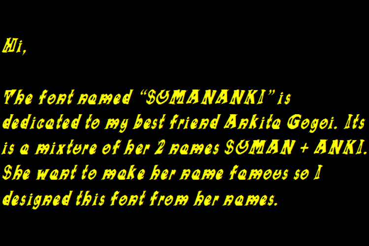 SUMANANKI Font