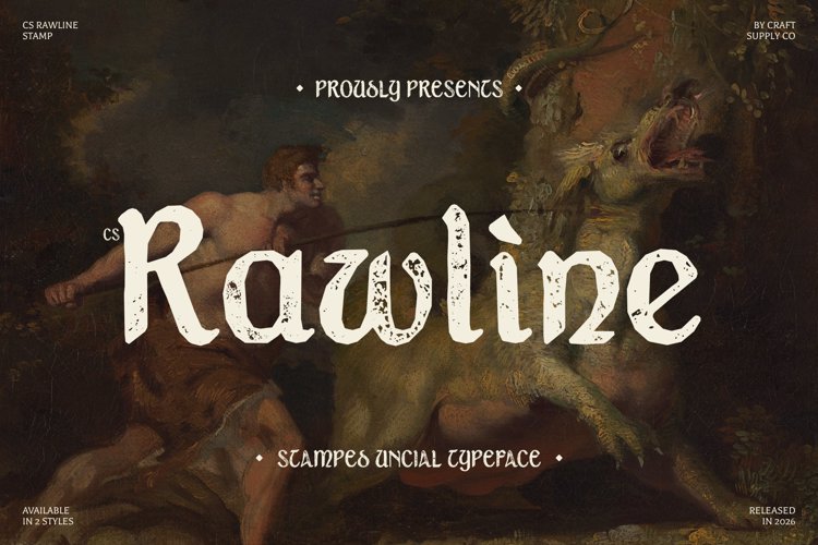 Preview of CS Rawline Stamp Font