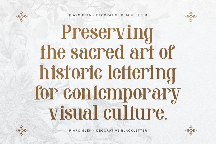 Preview of Piaro Glen Decorative Font