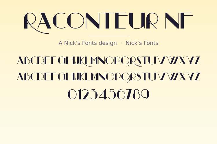 Preview of Raconteur NF Font