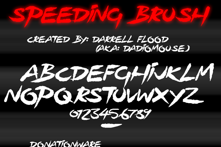Speeding Brush Font
