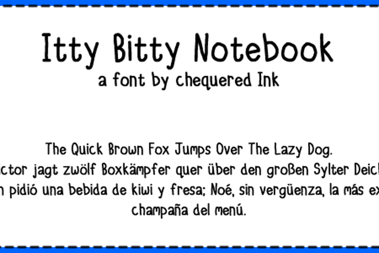 Itty Bitty Notebook Font