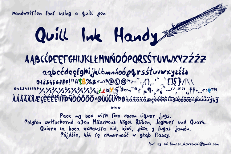 Quill Ink Handy Font