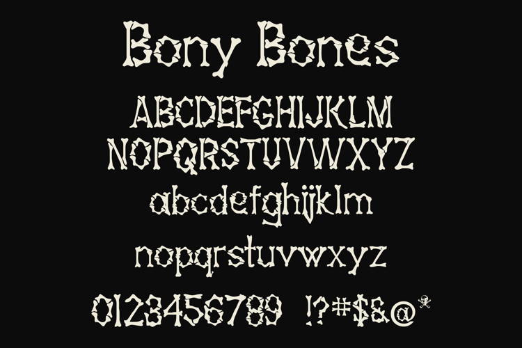 Preview of Bony Bones Font