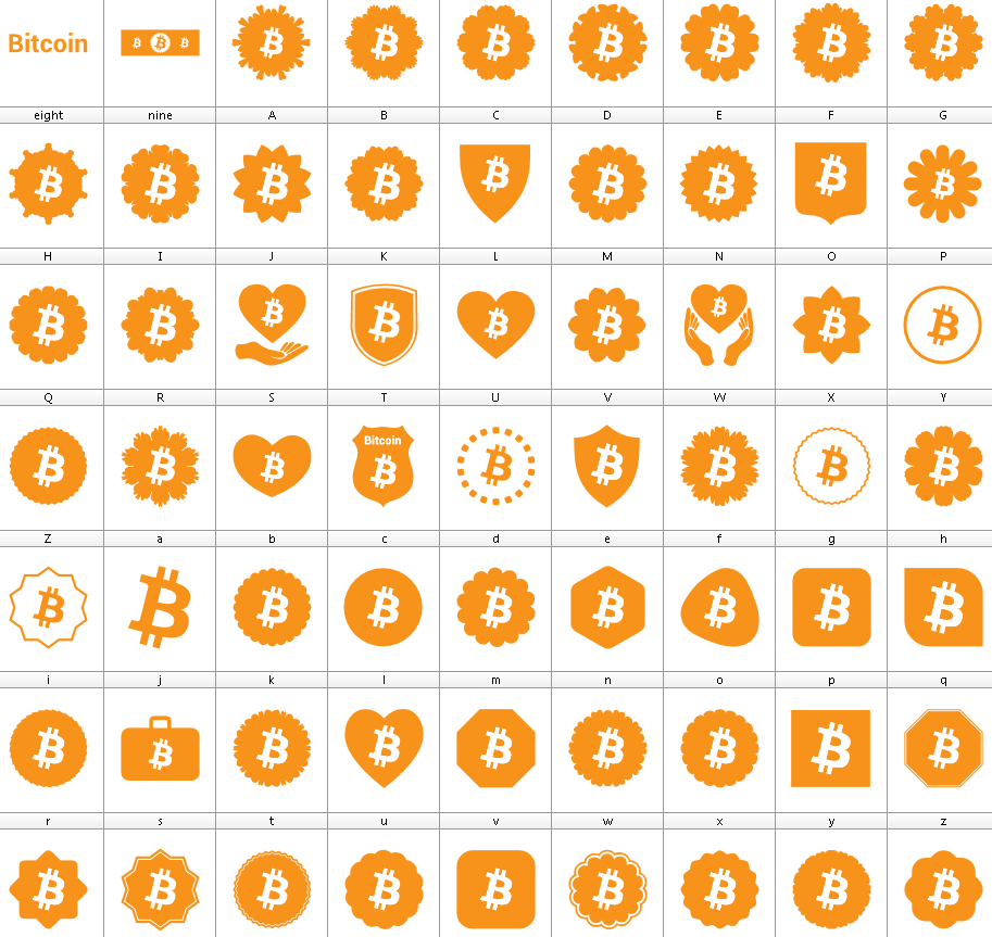 Font Bitcoin Color - Free Download