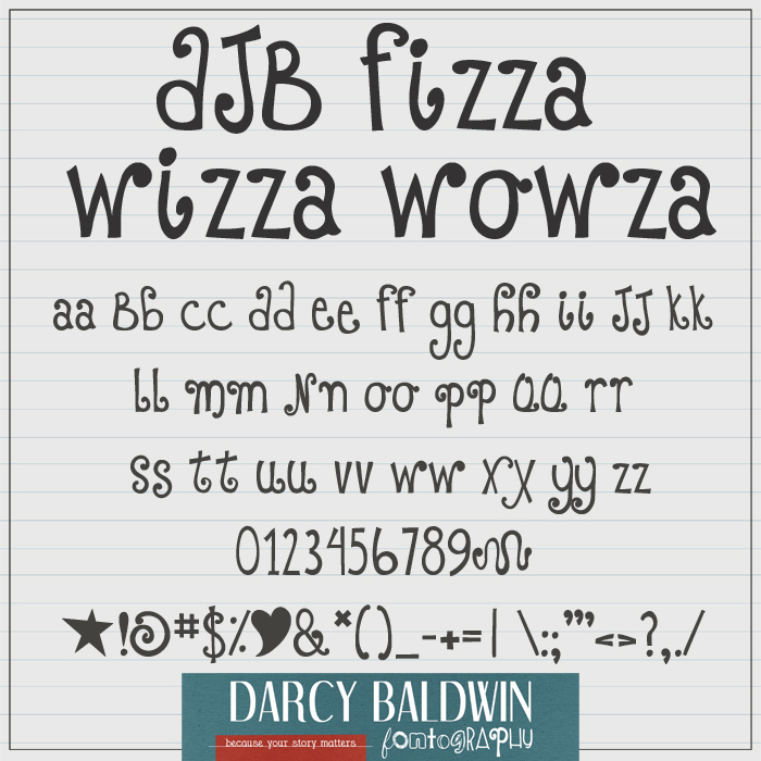 DJB Fizza Wizza Wowza Font | Designed by Darcy Baldwin Fonts