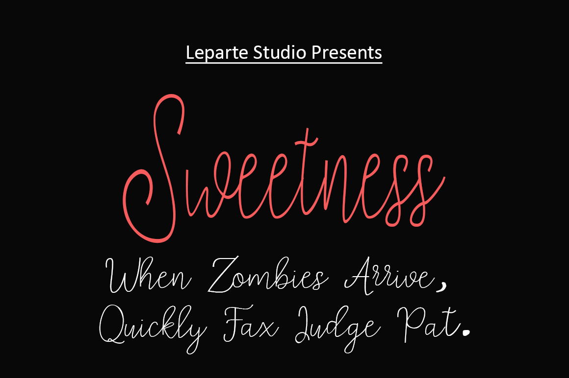 sweetness script typeface