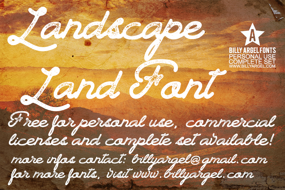 Landscape Land PERSONAL USE Font Designed By Billy Argel