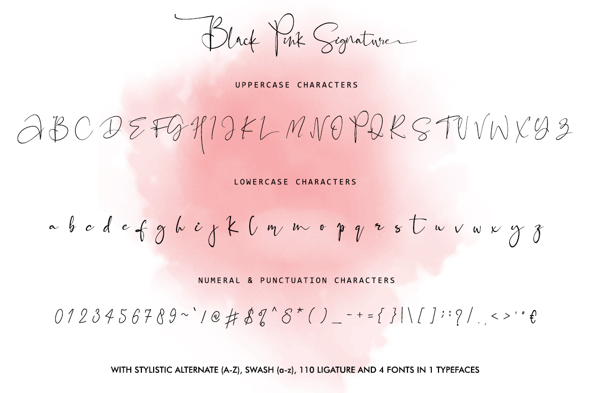 Download Free Black Pink Signature Font Letterara Fontspace Fonts Typography
