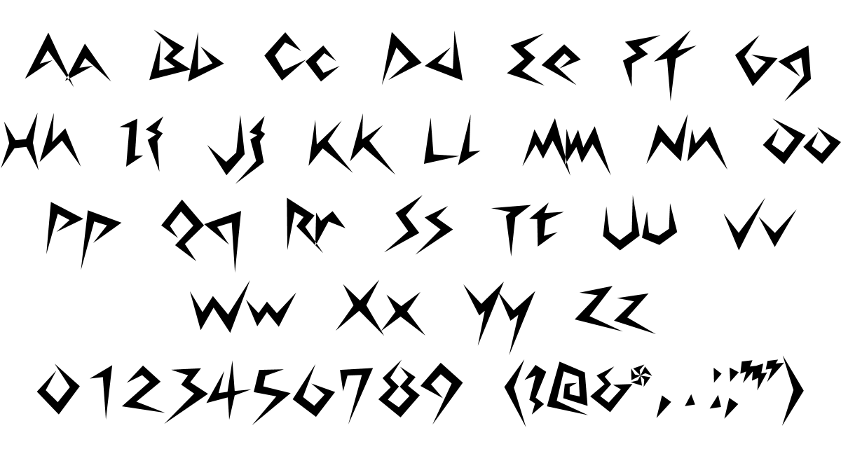 Lightning Volt Font Designed by Honey & Death