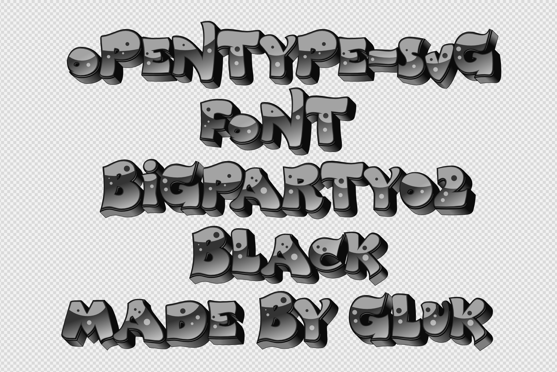 Bigparty O2 Black Font Gluk Fontspace