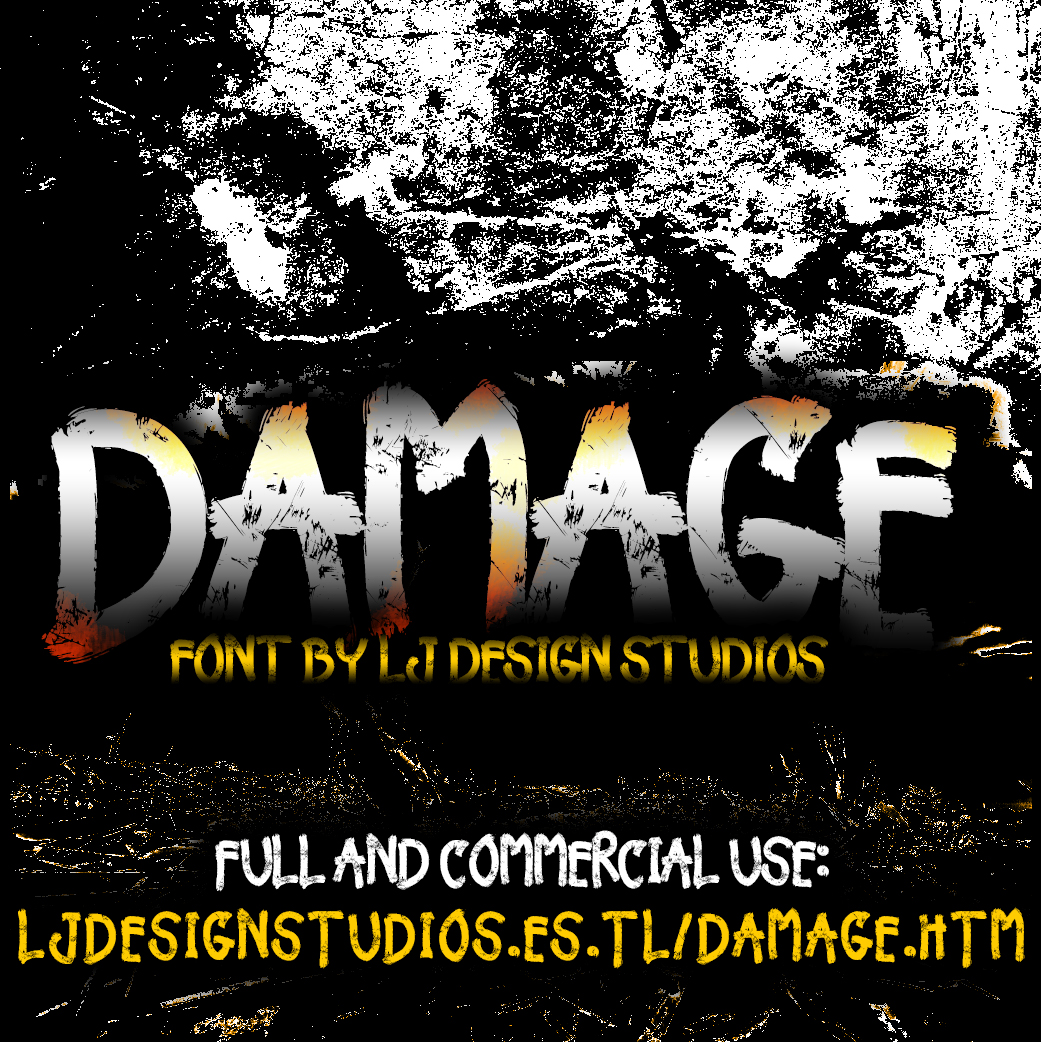 Damage Font | Designed by LJ Design Studios