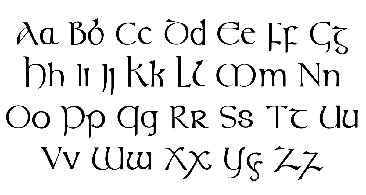 celtic font for word