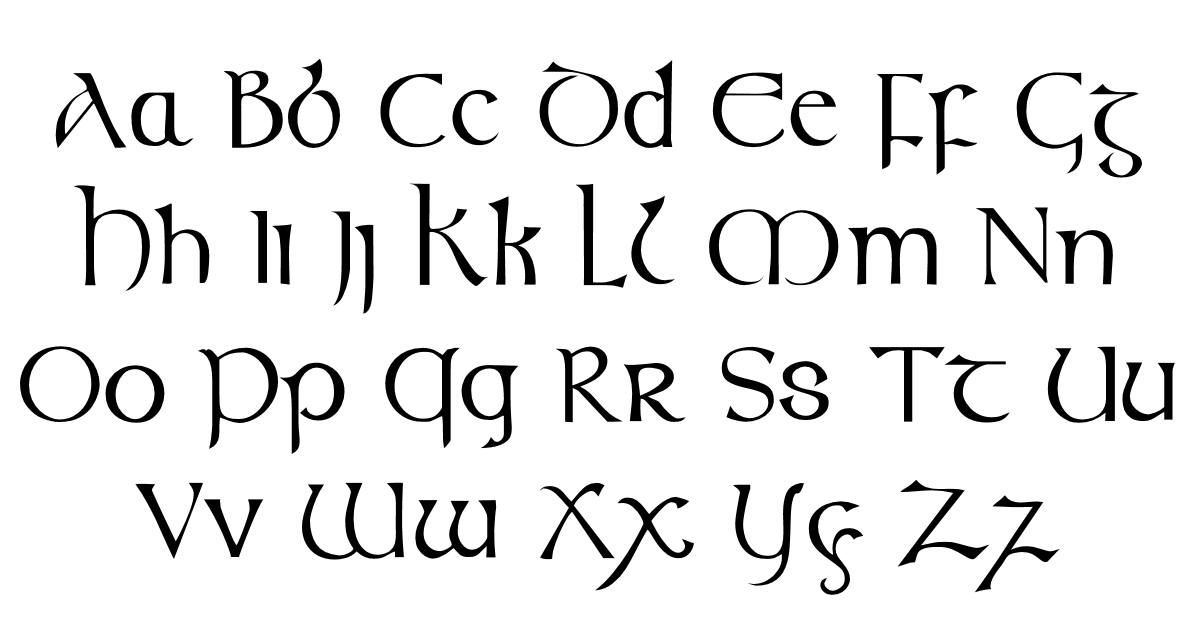 irish font in word