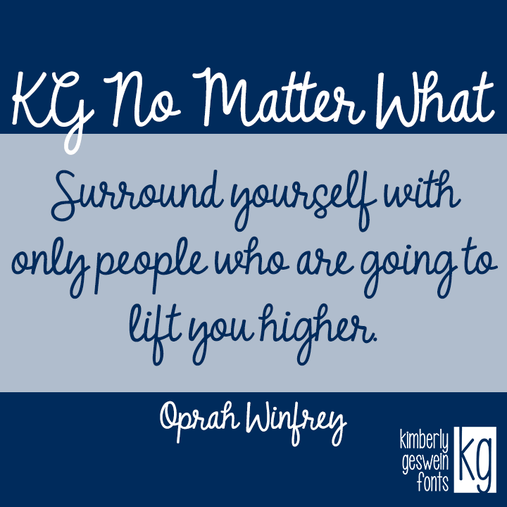 KG No Matter What Font | Designed by Kimberly Geswein