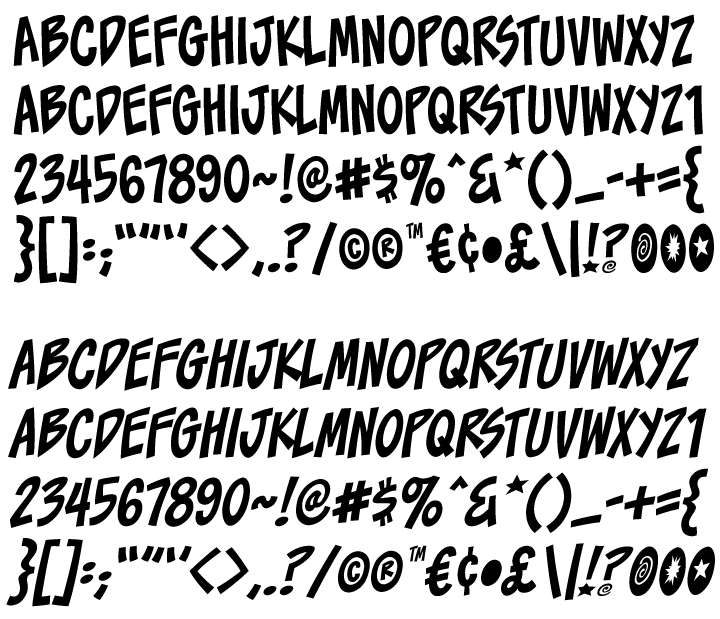 Toonacious BB Font Family (2 styles) by Blambot