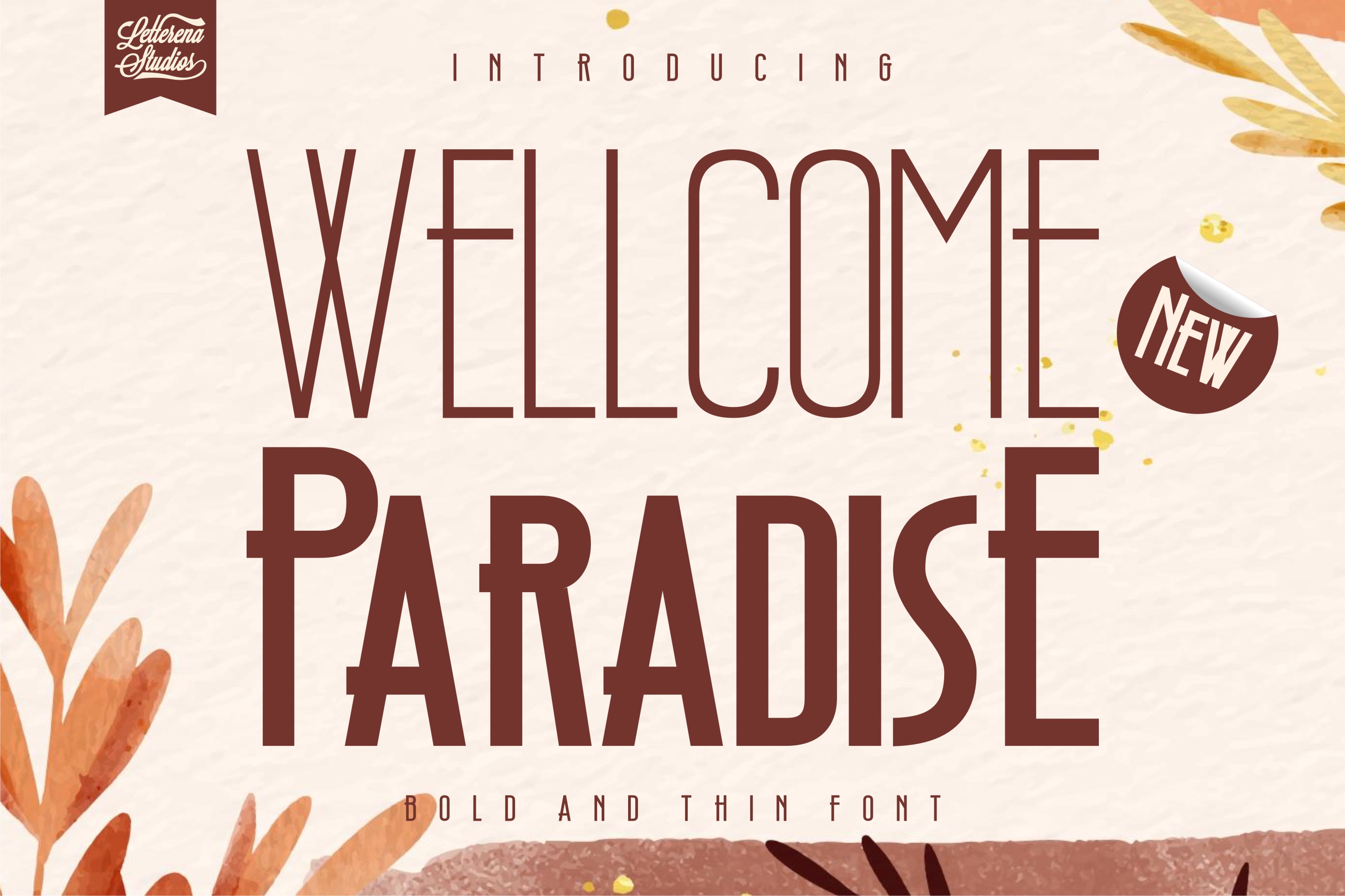 Download Wellcome Paradise Font Letterena Studios Fontspace PSD Mockup Templates