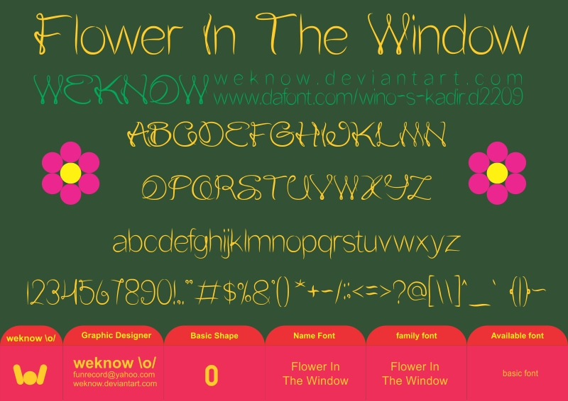 Flower In The Window Font by weknow FontSpace