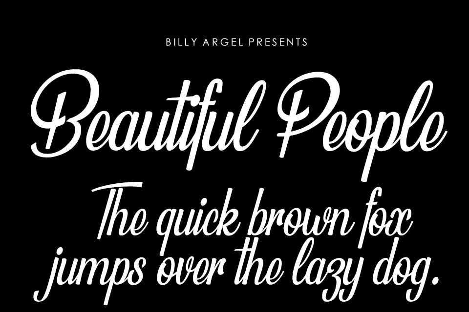 Beautiful People Personal Use Font Family (2 styles) by Billy Argel