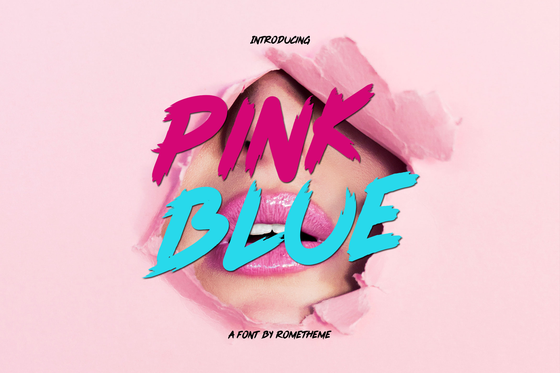 Pink Blue Font - Free Download, image size:2340x1560