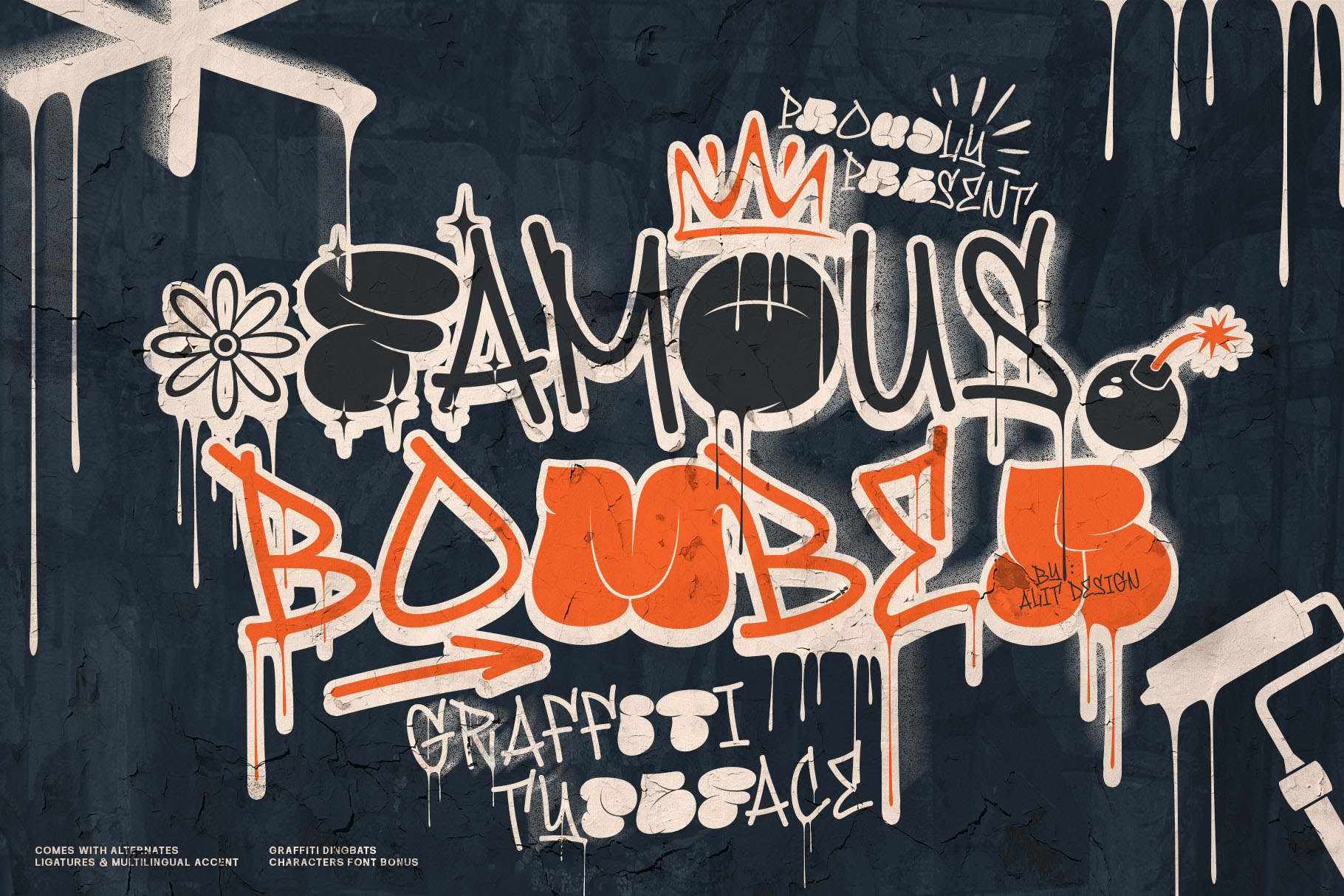 Famous Bomber Font | Alit Design | FontSpace