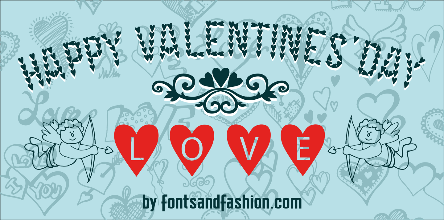 HAPPY VALENTINE'S DAY Font by Fontsandfashion | FontSpace