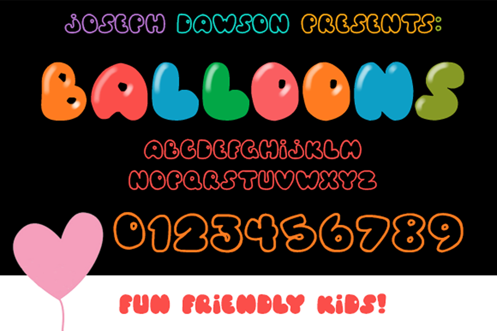 Balloons! Font | Joseph Dawson | FontSpace